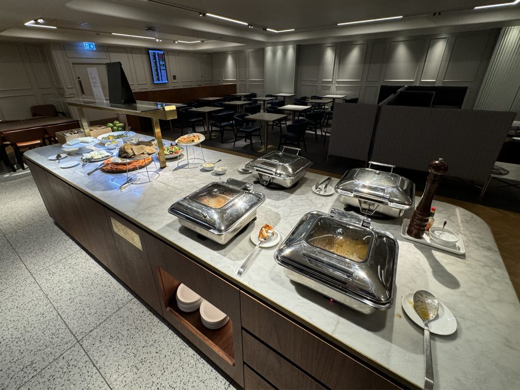 Buffet at the Qantas Lounge in London