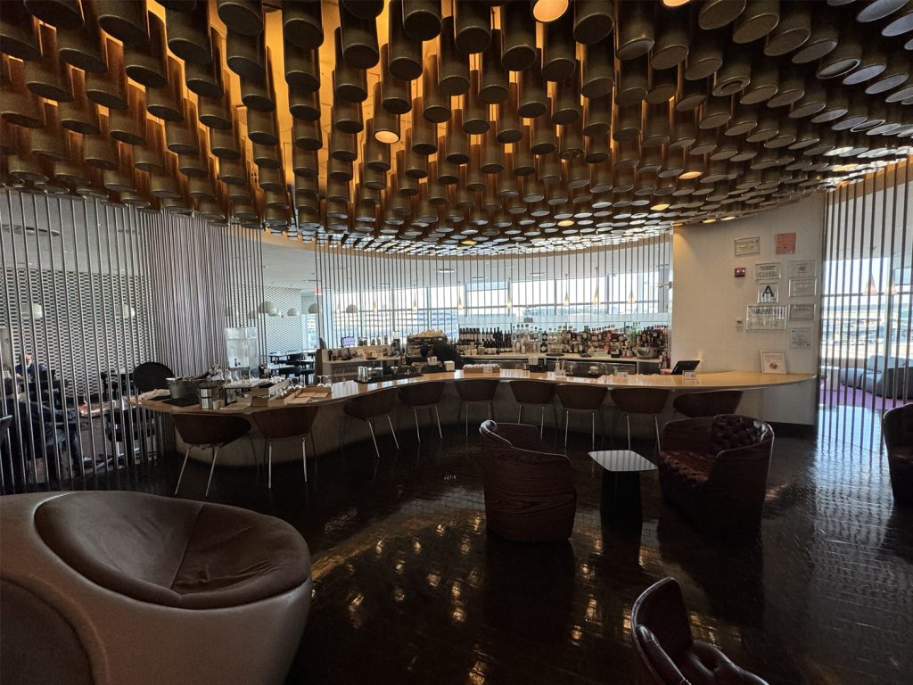 Bar area at the Virgin Atlantic Clubhouse in New York