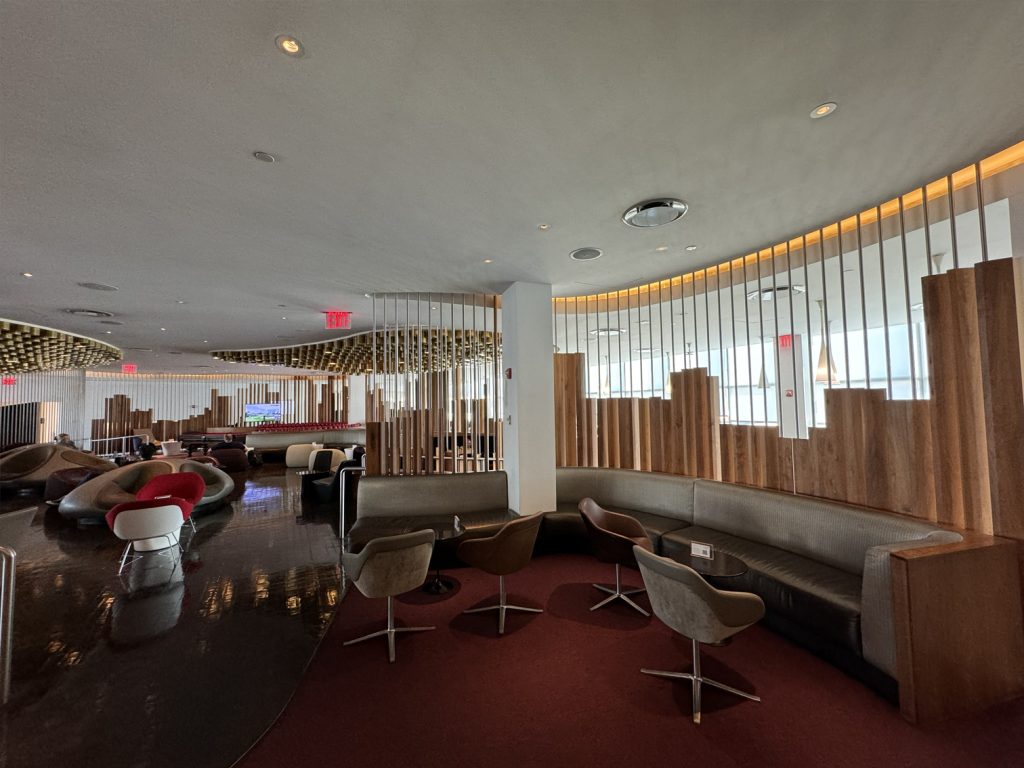 Seating inside the Virgin Atlantic Clubhouse in New York