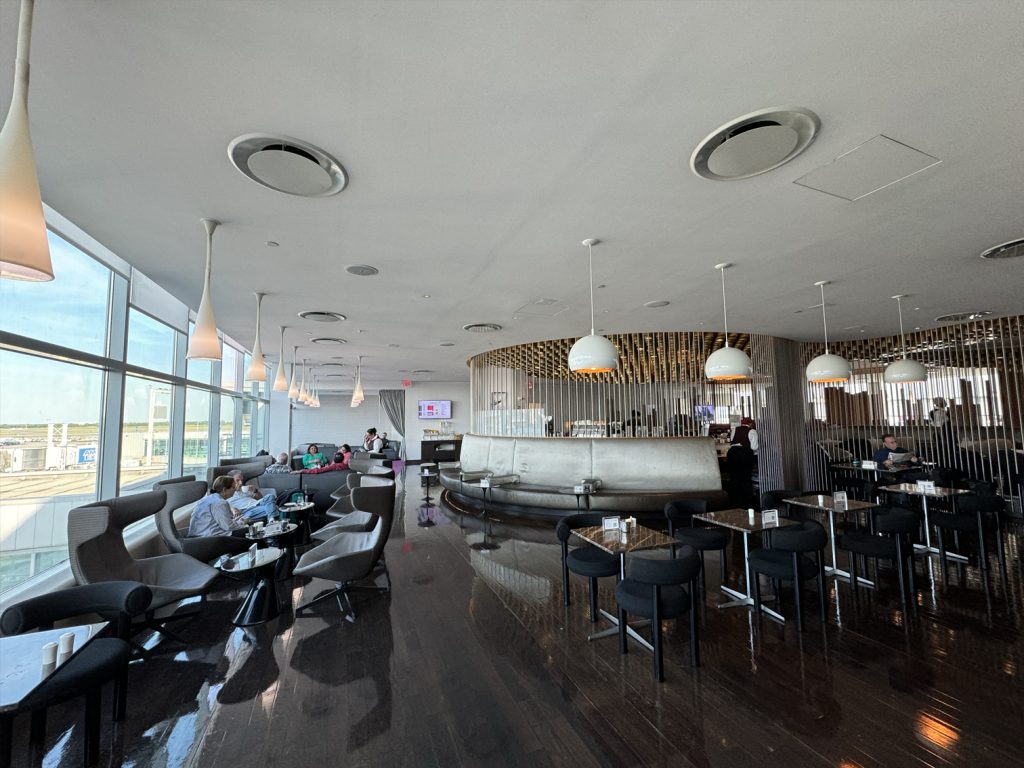 Dining area at the New York Virgin Atlantic Clubhouse