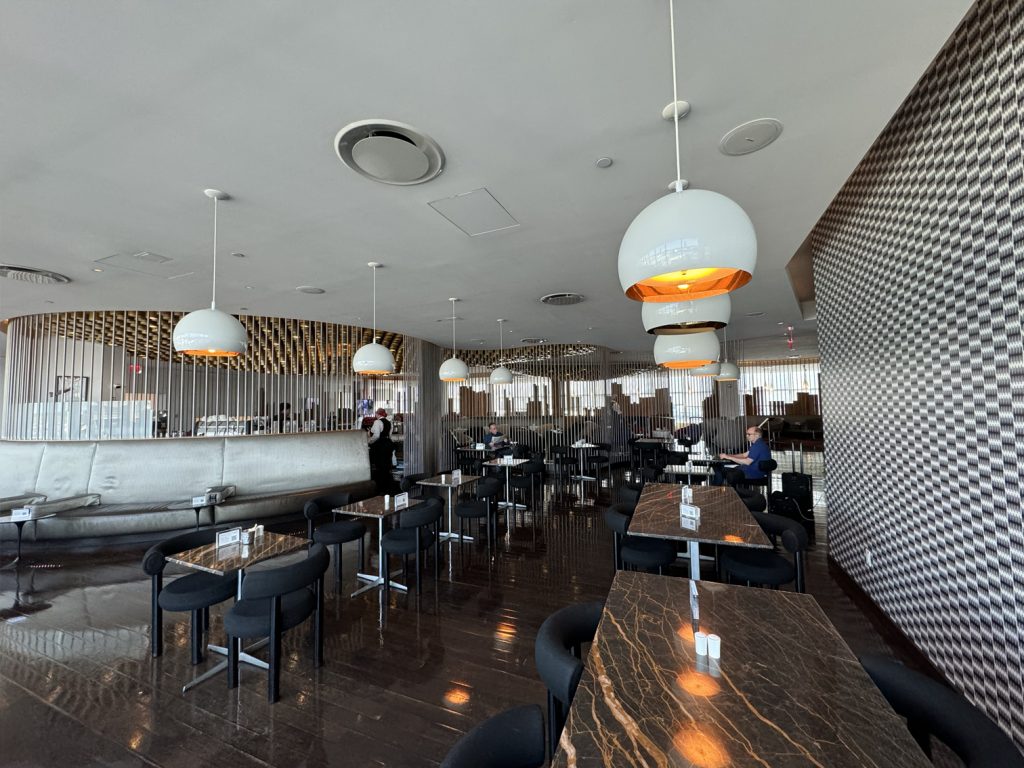 Dining area at the New York Virgin Atlantic Clubhouse