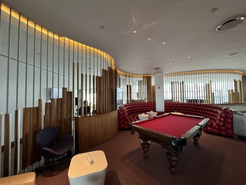 Pool table at the New York Virgin Atlantic Clubhouse