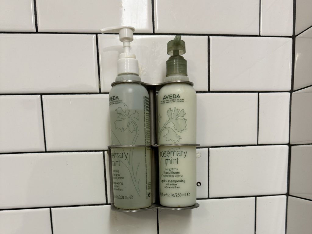 Aveda shampoo at the Virgin Clubhouse