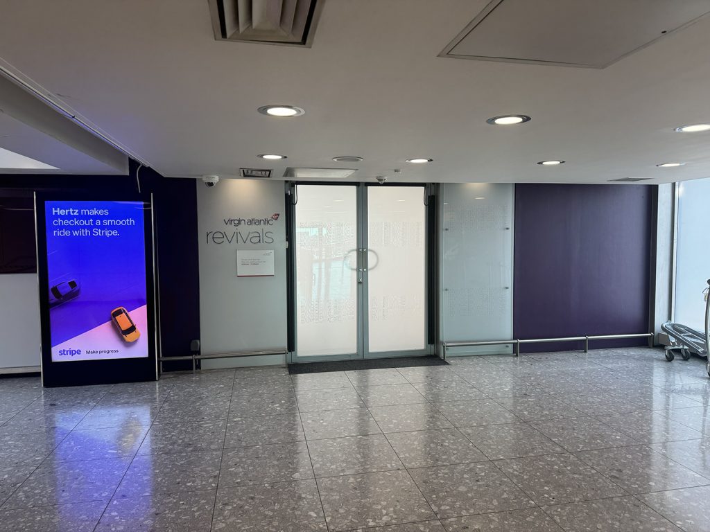 Entrance to the Virgin Atlantic Revivals Lounge