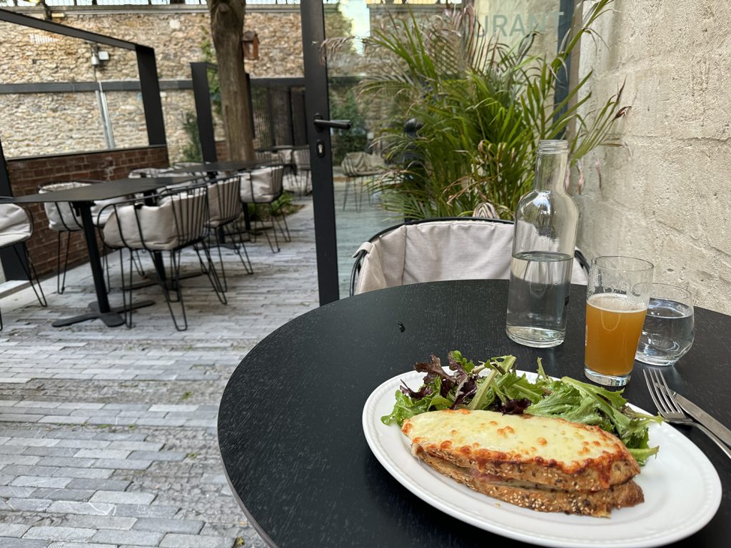 Dinner on the patio at Hilton Garden Inn Paris La Villette