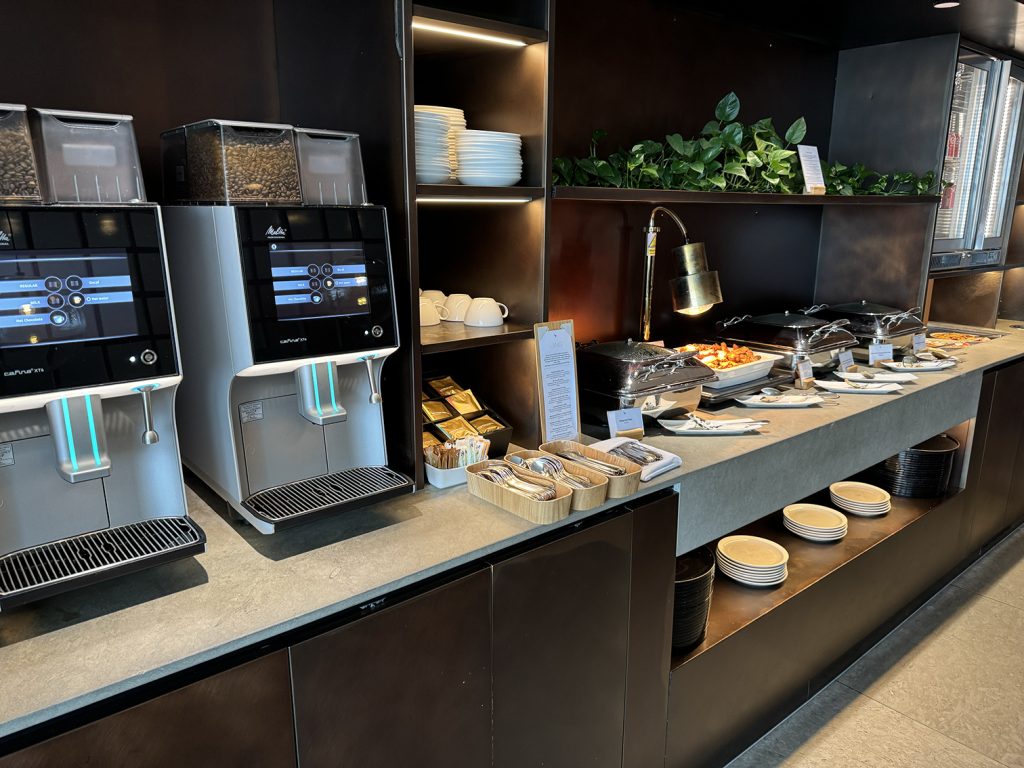 Buffet at the Cathay Pacific Business Lounge in London