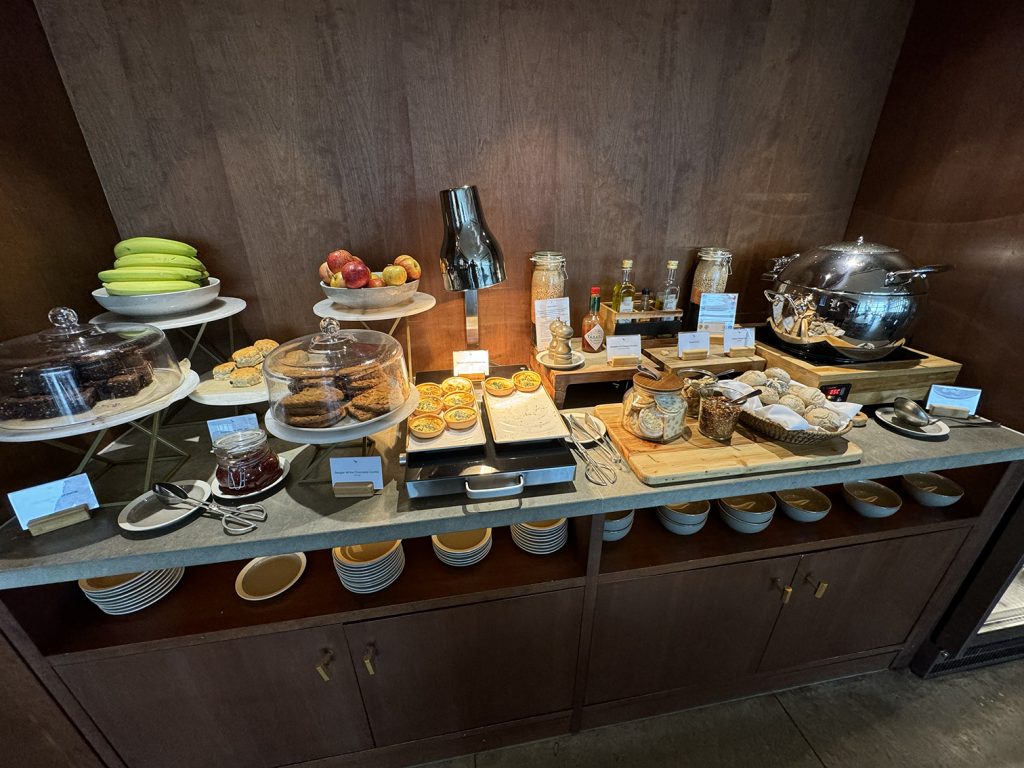 Buffet at the Cathay Pacific Business Lounge in London