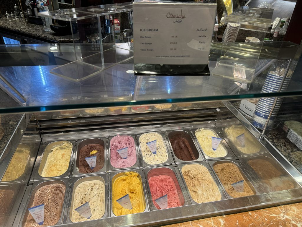 Ice cream at Cafe Corniche at InterContinental Semiramis